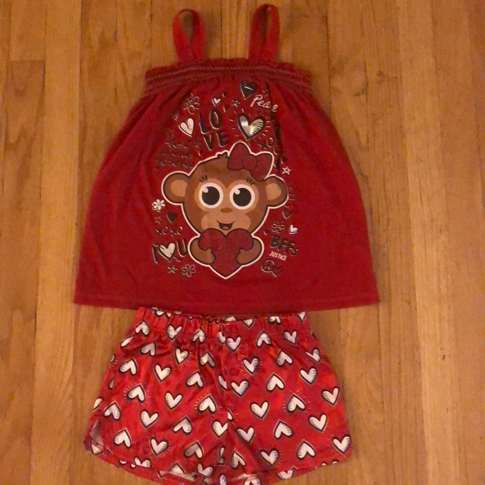 Justice monkey print pajama set